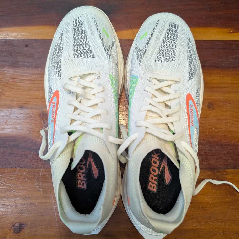 Brooks White and Orange Running Shoes